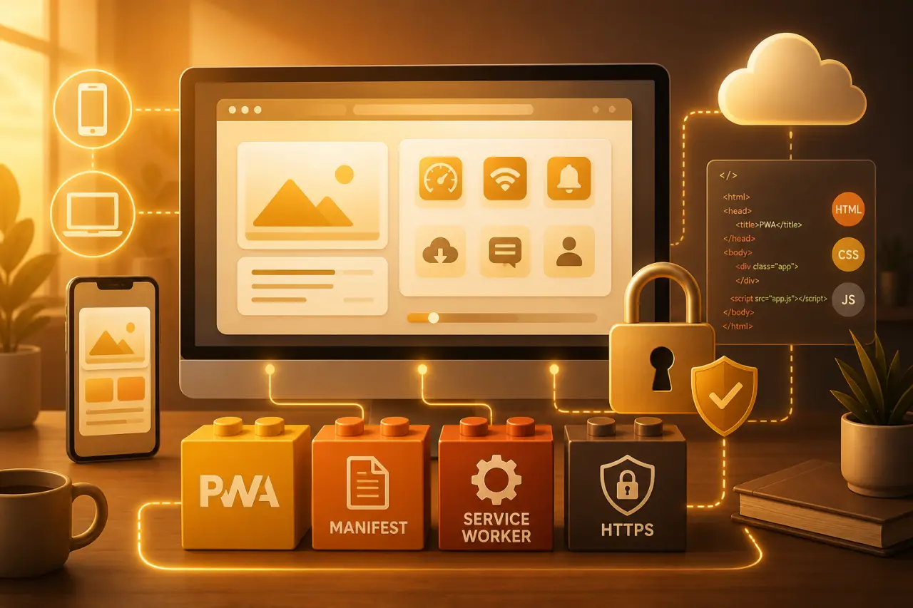 PWA, manifeste, service worker et HTTPS : les briques d’une application web progressive