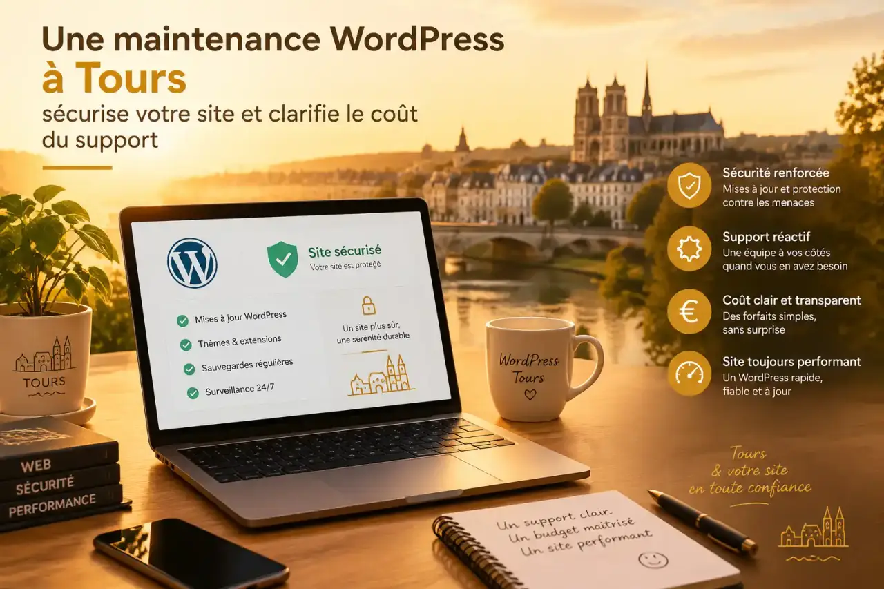 Une maintenance WordPress à Tours sécurise votre site et clarifie le coût du support