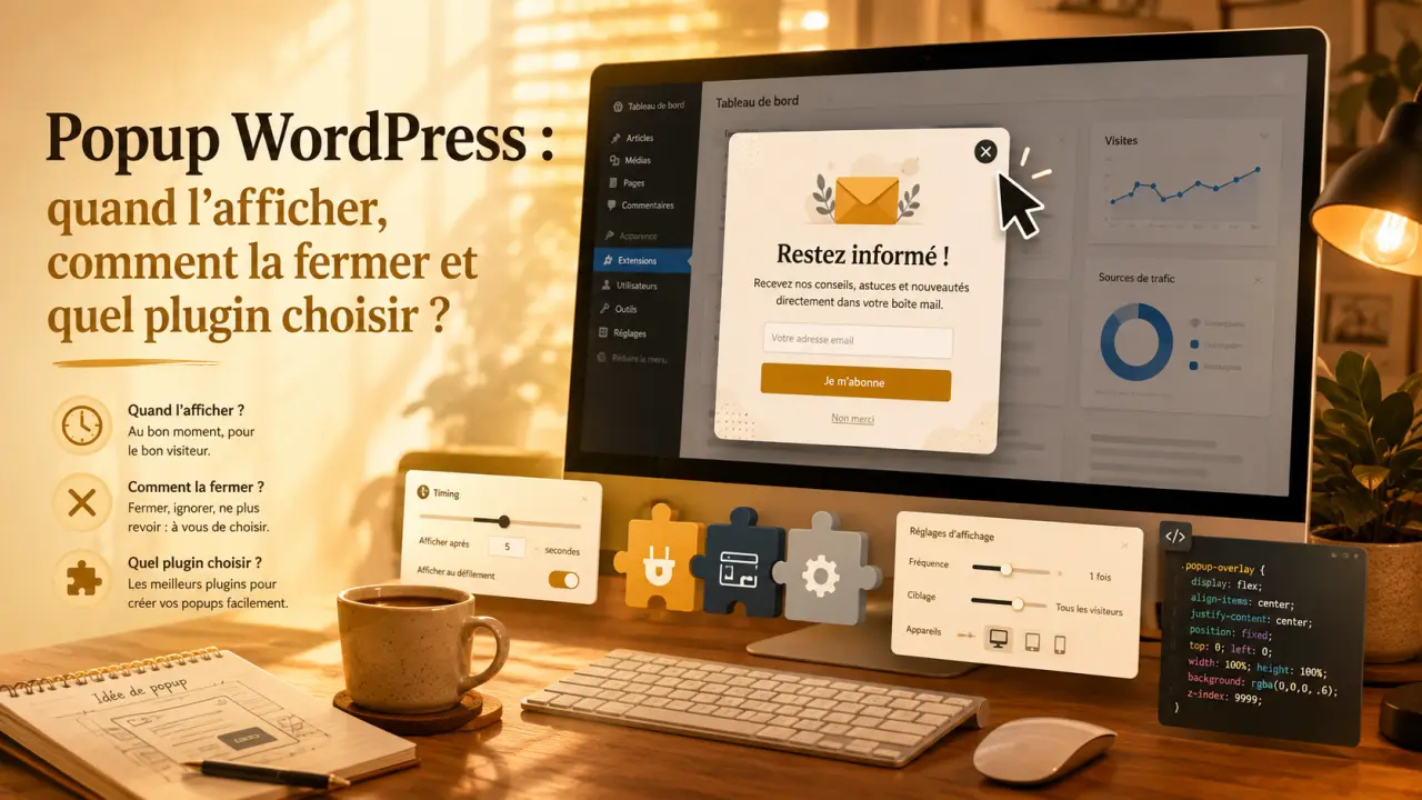 Popup WordPress : quand l’afficher, comment la fermer et quel plugin choisir ?