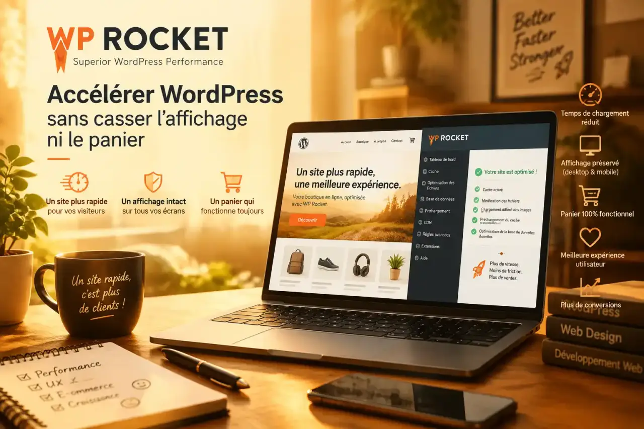WP Rocket : accélérer WordPress sans casser l’affichage ni le panier