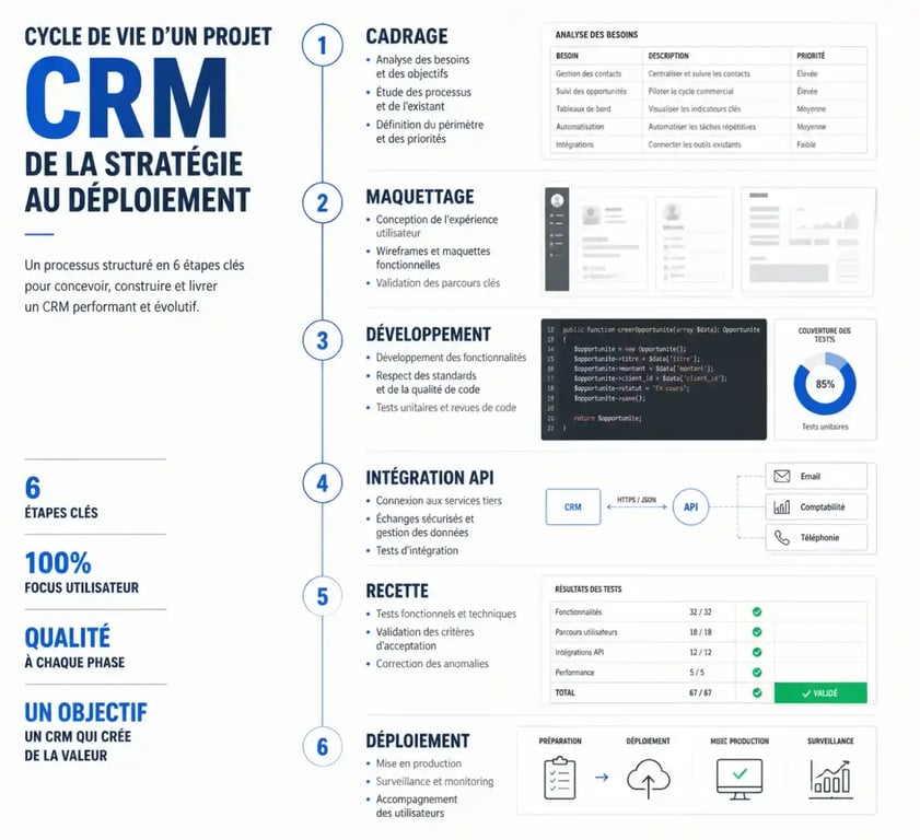 Étapes clés du développement logiciel CRM