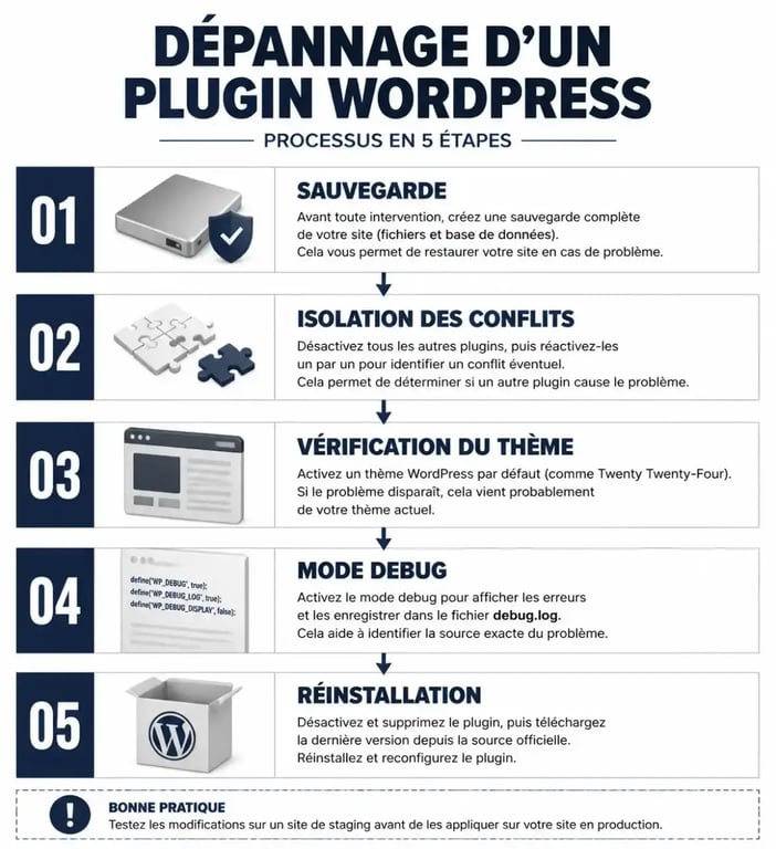 Processus de dépannage d'un plugin WordPress qui ne fonctionne pas