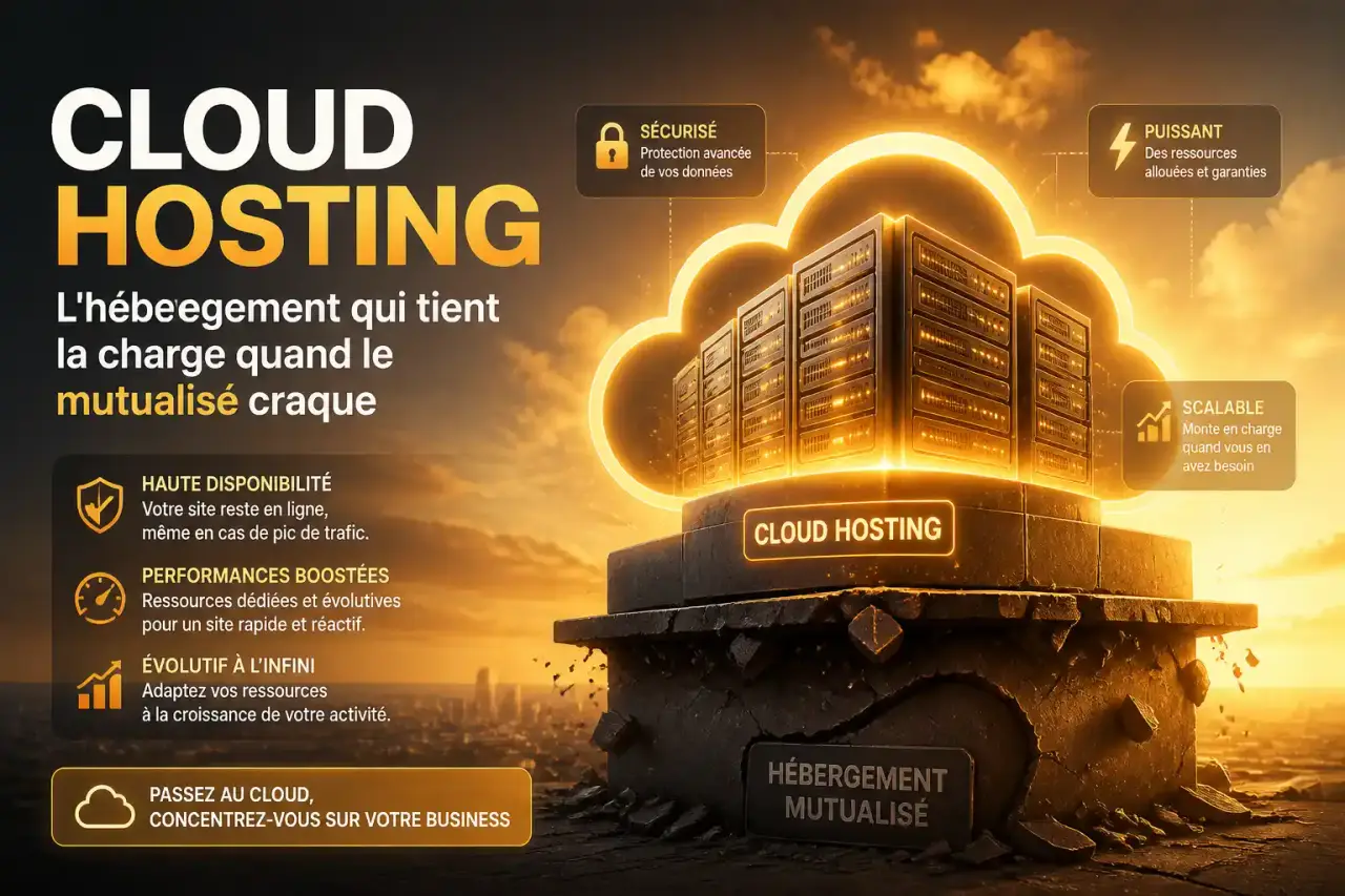 Cloud hosting : l'hébergement qui tient la charge quand le mutualisé craque