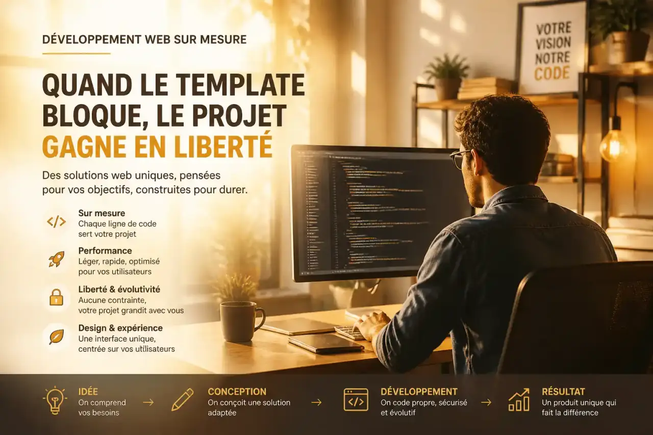 Développement web sur mesure : quand le template bloque, le projet gagne en liberté