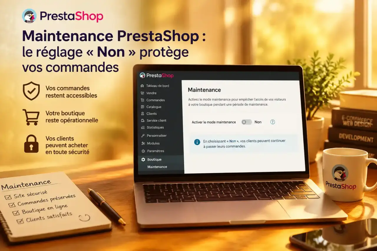 Maintenance PrestaShop : le réglage « Non » protège vos commandes